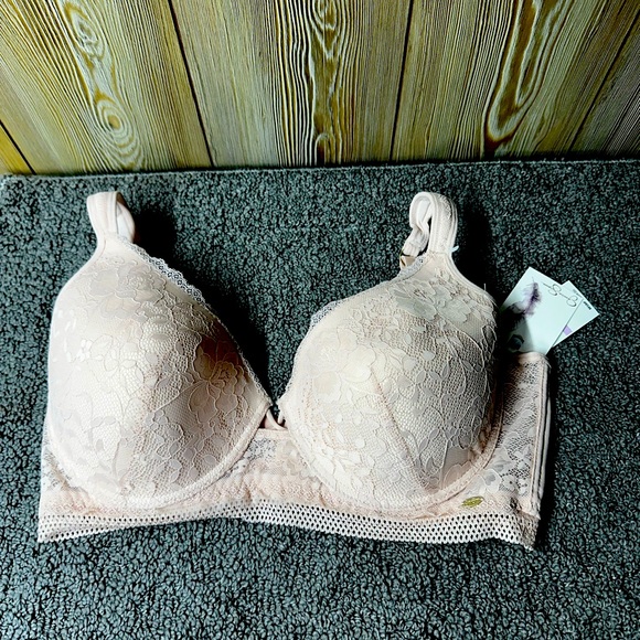 Jessica Simpson Women's 40 D Full Figure Bra. Comfort Straps Pink Lace NEW - Picture 1 of 5